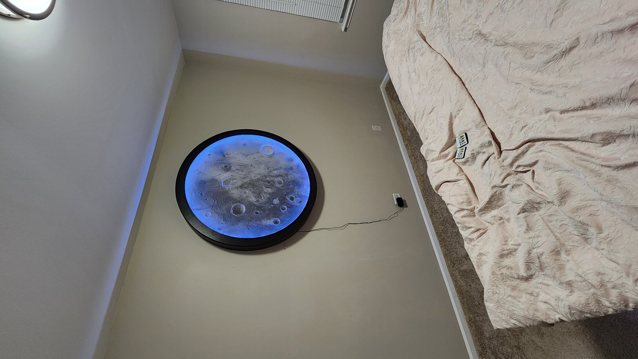 Custom moon detail set into a finished ceiling