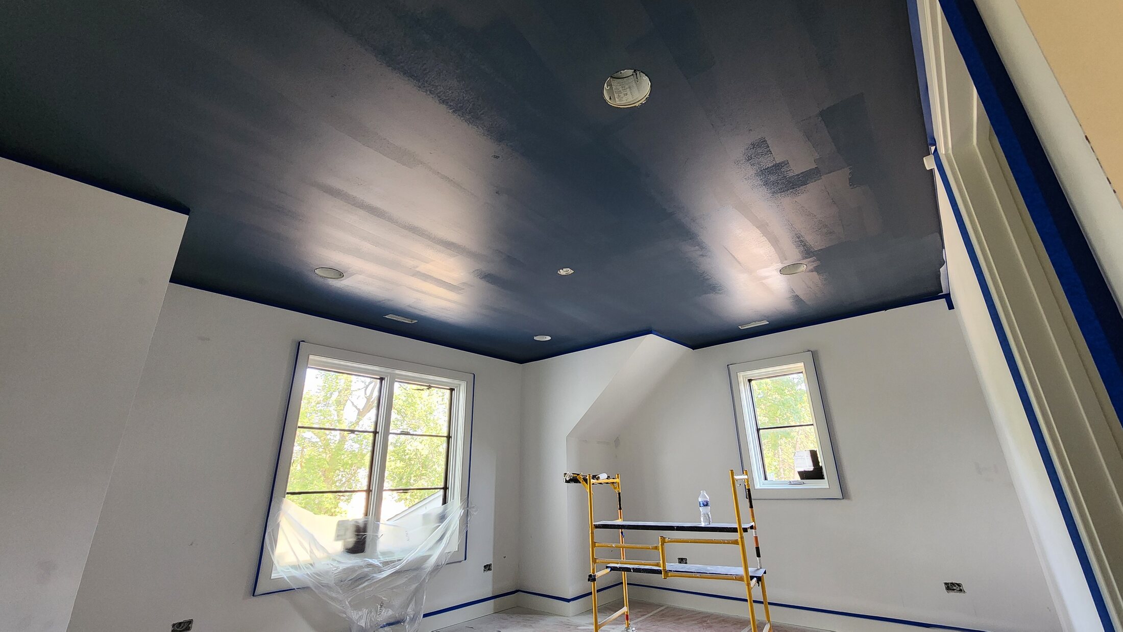 Ceiling preparation for a custom light feature